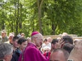 Piekary ÃÅ¡lÃâ¦skiee, Poland, May 28, 2023: Pilgrimage of men and young men to Mary Piekarska. Coadjutor Archbishop of Katowice